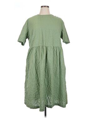 Lucy & Yak Georgia Midi Dress Green UK 16 / US 12 EUC Organic Cotton